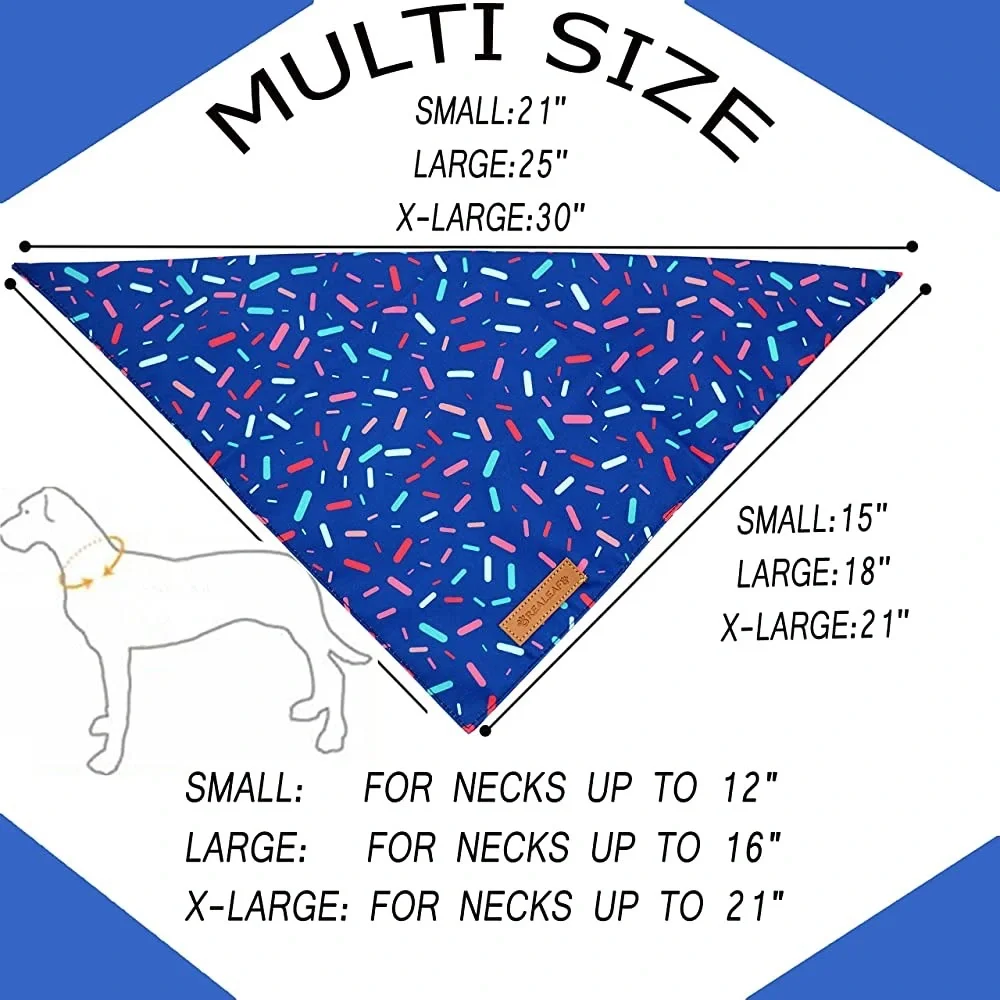 NWT Realeaf Dog Bandanas 2 Pack, SZ - XL. Dog Birthday Party Supplies